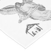 クリスマスパターン&エンジェルとベツレヘムの白 ミディアムテーブルランナー (コーナー)