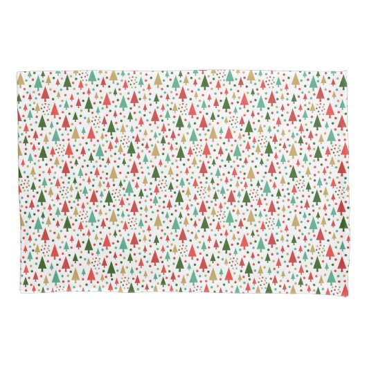 クリスマスパターン – カラフルの木の風景 枕カバー (正面)