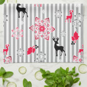 クリスマスパターン キッチンタオル (折り畳み)