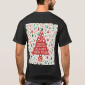 クリスマスパターン – クリスマスツリー Tシャツ (裏面)
