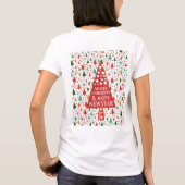 クリスマスパターン – クリスマスツリー Tシャツ (裏面)