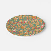 クリスマスパターン（サンタとジンジャーブレッド） ペーパープレート (アングル)