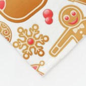 クリスマスパターン – サンタクロースツリールドルフ雪だるま フリースブランケット (角)