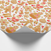 クリスマスパターン – サンタクロースツリールドルフ雪だるま ラッピングペーパー (角)