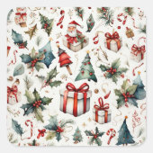 クリスマスパターン スクエアシール (正面)