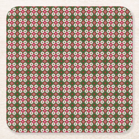 クリスマスパターン スクエアペーパーコースター (正面)