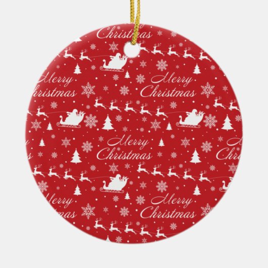 クリスマスパターン セラミックオーナメント (正面)
