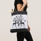 クリスマスパターン トートバッグ (クローズアップ)