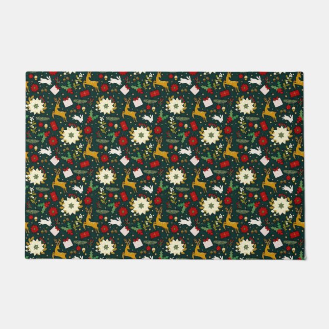 クリスマスパターン ドアマット (正面)