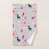 クリスマスパターン バスタオルセット (ハンドタオル)