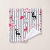 クリスマスパターン バスタオルセット (ウォッシュタオル)