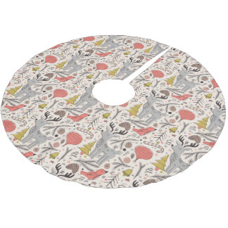 クリスマスパターン ブラッシュドポリエステルツリースカート