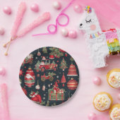 クリスマスパターン ペーパープレート (パーティー)