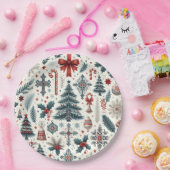 クリスマスパターン ペーパープレート (パーティー)