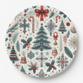 クリスマスパターン ペーパープレート