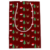 クリスマスパターン ミディアムペーパーバッグ (正面)
