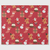 クリスマスパターン ラッピングペーパー (フラット)