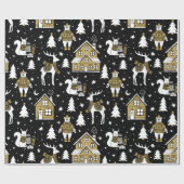 クリスマスパターン ラッピングペーパー (フラット)