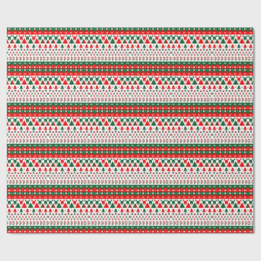 クリスマスパターン ラッピングペーパー (フラット)