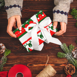 クリスマスパターン ラッピングペーパー