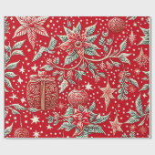 クリスマスパターン ラッピングペーパー (フラット)