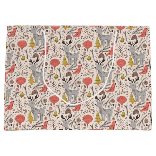 クリスマスパターン ラージペーパーバッグ (正面)