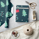 クリスマスパターン、木とヒイラギ、ラッピング紙 ラッピングペーパー<br><div class="desc">クリスマスのパターンは赤と緑の飾クリスマスのパターン、木と柊の小枝</div>