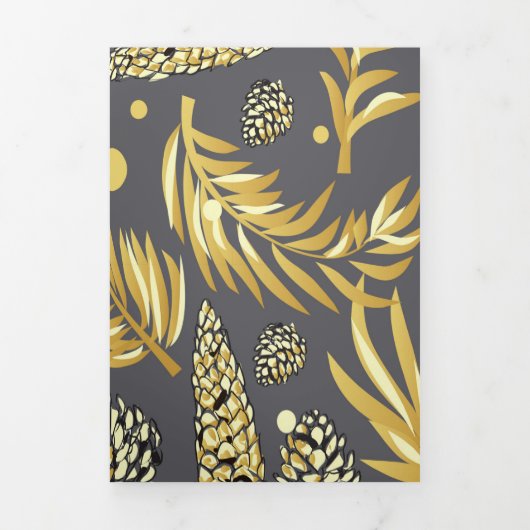 クリスマスパターン、松の雪2 三つ折りクリスマスカード (カバー)