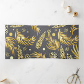 クリスマスパターン、松の雪2 三つ折りクリスマスカード (内部)