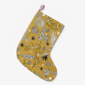 クリスマスパターン、松の雪6 スモールクリスマスストッキング (正面 (吊り時))