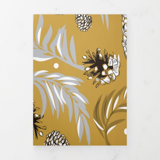 クリスマスパターン、松の雪6 三つ折りクリスマスカード (カバー)