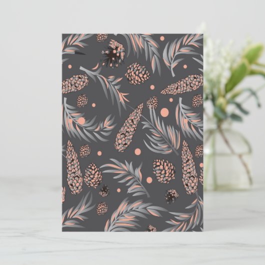 クリスマスパターン、松の雪 カード (スタンド正面)