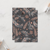 クリスマスパターン、松の雪 カード (正面/裏面インサイチュ)