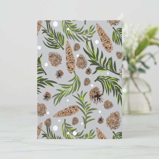 クリスマスパターン、松の雪 10 サンキューカード (スタンド正面)