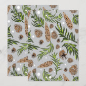 クリスマスパターン、松の雪 10 サンキューカード (正面/裏面)