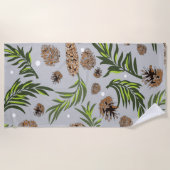 クリスマスパターン、松雪10 ビーチタオル (正面)