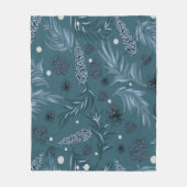 クリスマスパターン、松雪12 フリースブランケット (正面)