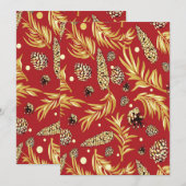 クリスマスパターン、松雪3 サンキューカード (正面/裏面)