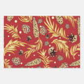 クリスマスパターン、松雪3 ラッピングペーパーシート (正面3)