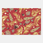 クリスマスパターン、松雪3 ラッピングペーパーシート (正面)