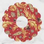 クリスマスパターン、松雪3 ワイングラスタグ (正面)