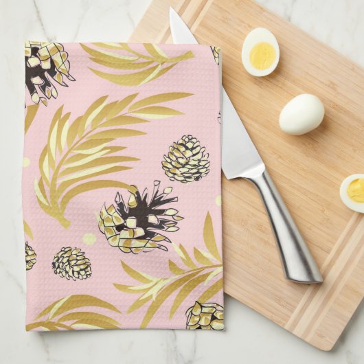 クリスマスパターン、松雪4 キッチンタオル (四つ折り)