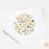 クリスマスパターン、松雪5 ラウンドシール (封筒)