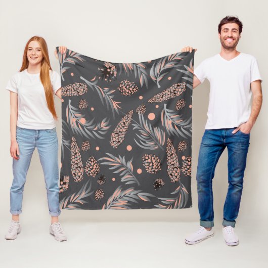 クリスマスパターン、松雪 フリースブランケット (インサイチュ)