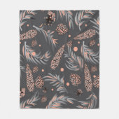 クリスマスパターン、松雪 フリースブランケット (正面)