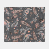 クリスマスパターン、松雪 フリースブランケット (正面(横))