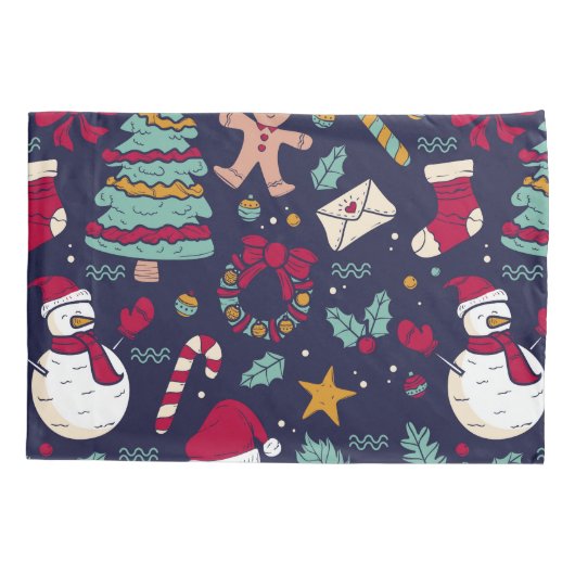クリスマスパターン 枕カバー (裏面)