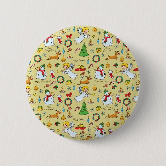 クリスマスパターン 缶バッジ (正面)