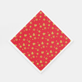 クリスマスパターン(金ゴールドと赤) スタンダードランチョンナプキン (角)