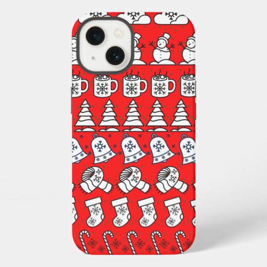 クリスマスパターン iPhoneケース (裏面)